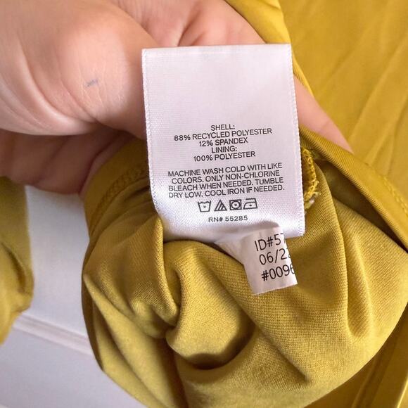 Express Conscious Edit Chartreuse Long Sleeve Blouse - Women's Large - Picture 6 of 6